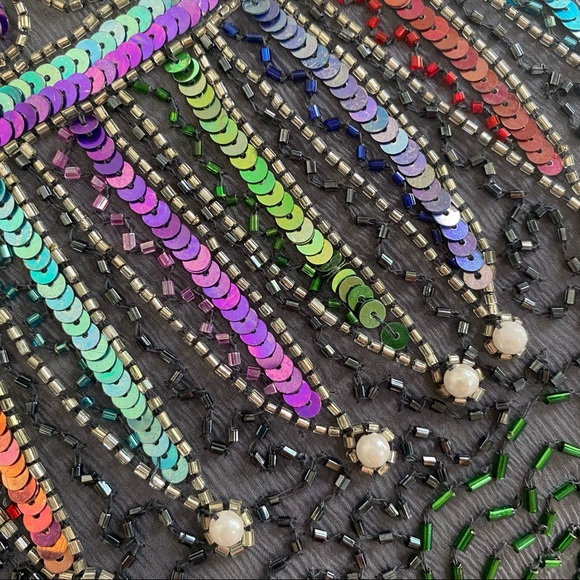 Vintage Beaded Bling Sequin Silk Fertlity Top - Picture 6 of 14